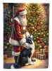 Border Collie and Santa Claus House Flag Large Porch Sleeve Pole Decorative Outside Yard Banner Artwork Wall Hanging, Polyester, House Size