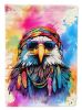 Hippie Animal Eagle House Flag Large Porch Sleeve Pole Decorative Outside Yard Banner Artwork Wall Hanging, Polyester, House Size, Multicolor