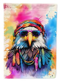 Hippie Animal Eagle House Flag Large Porch Sleeve Pole Decorative Outside Yard Banner Artwork Wall Hanging, Polyester, House Size, Multicolor