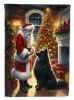 Belgian Sheepdog and Santa Claus House Flag Large Porch Sleeve Pole Decorative Outside Yard Banner Artwork Wall Hanging, Polyester, House Size