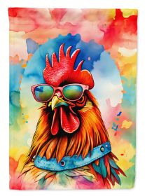 Hippie Animal Red Rooster House Flag Large Porch Sleeve Pole Decorative Outside Yard Banner Artwork Wall Hanging, Polyester, House Size, Multicolor