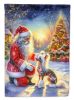 Chinese Crested and Santa Claus House Flag Large Porch Sleeve Pole Decorative Outside Yard Banner Artwork Wall Hanging, Polyester, House Size