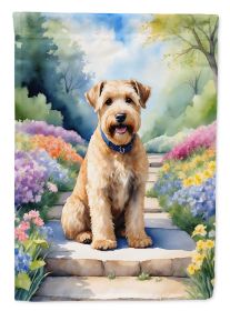 Wheaten Terrier Spring Path Garden Flag Mailbox Flag Decorative Yard Flag Banner Outside Patio Artwork Yard Flower Beds, Garden Size, Multicolor