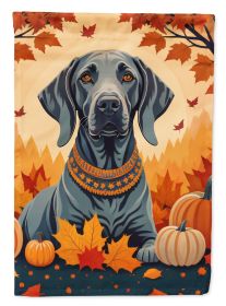 Weimaraner Fall House Flag Large Porch Sleeve Pole Decorative Outside Yard Banner Artwork Wall Hanging, Polyester, House Size, Multicolor