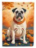 White Boxer Fall House Flag Large Porch Sleeve Pole Decorative Outside Yard Banner Artwork Wall Hanging, Polyester, House Size, Multicolor