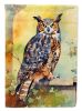 Great Horned Owl House Flag Large Porch Sleeve Pole Decorative Outside Yard Banner Artwork Wall Hanging, Polyester, House Size, Multicolor