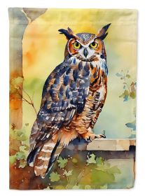 Great Horned Owl House Flag Large Porch Sleeve Pole Decorative Outside Yard Banner Artwork Wall Hanging, Polyester, House Size, Multicolor