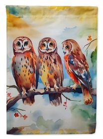 Owls House Flag Large Porch Sleeve Pole Decorative Outside Yard Banner Artwork Wall Hanging, Polyester, House Size, Multicolor