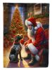 German Wirehaired Pointer and Santa Claus House Flag Large Porch Sleeve Pole Decorative Outside Yard Banner Artwork Wall Hanging, Polyester