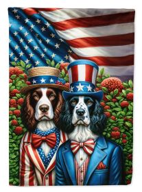All American English Springer Spaniel House Flag Large Porch Sleeve Pole Decorative Outside Yard Banner Artwork Wall Hanging, Polyester, House Size