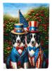 All American Border Collie House Flag Large Porch Sleeve Pole Decorative Outside Yard Banner Artwork Wall Hanging, Polyester, House Size, Multicolor