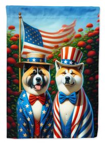 All American Akita House Flag Large Porch Sleeve Pole Decorative Outside Yard Banner Artwork Wall Hanging, Polyester, House Size, Multicolor