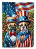 All American French Bulldog House Flag Large Porch Sleeve Pole Decorative Outside Yard Banner Artwork Wall Hanging, Polyester, House Size, Multicolor