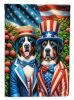 All American Greater Swiss Mountain Dog House Flag Large Porch Sleeve Pole Decorative Outside Yard Banner Artwork Wall Hanging, Polyester, House Size