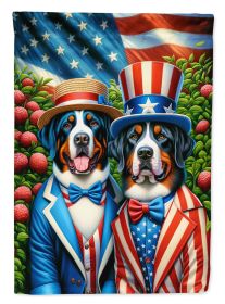 All American Greater Swiss Mountain Dog House Flag Large Porch Sleeve Pole Decorative Outside Yard Banner Artwork Wall Hanging, Polyester, House Size