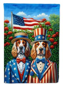 All American English Setter House Flag Large Porch Sleeve Pole Decorative Outside Yard Banner Artwork Wall Hanging, Polyester, House Size, Multicolor