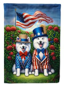 All American American Eskimo House Flag Large Porch Sleeve Pole Decorative Outside Yard Banner Artwork Wall Hanging, Polyester, House Size, Multicolor