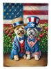 All American Cairn Terrier House Flag Large Porch Sleeve Pole Decorative Outside Yard Banner Artwork Wall Hanging, Polyester, House Size, Multicolor