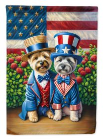 All American Cairn Terrier House Flag Large Porch Sleeve Pole Decorative Outside Yard Banner Artwork Wall Hanging, Polyester, House Size, Multicolor