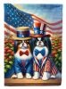 All American Japanese Chin House Flag Large Porch Sleeve Pole Decorative Outside Yard Banner Artwork Wall Hanging, Polyester, House Size, Multicolor