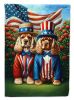All American Cocker Spaniel House Flag Large Porch Sleeve Pole Decorative Outside Yard Banner Artwork Wall Hanging, Polyester, House Size, Multicolor