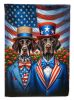 All American German Shorthaired Pointer House Flag Large Porch Sleeve Pole Decorative Outside Yard Banner Artwork Wall Hanging, Polyester, House Size