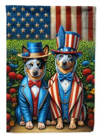 All American Australian Cattle Dog House Flag Large Porch Sleeve Pole Decorative Outside Yard Banner Artwork Wall Hanging, Polyester, House Size