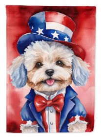 Maltipoo Patriotic American Garden Flag Mailbox Flag Decorative Yard Flag Banner Outside Patio Artwork Yard Flower Beds, Garden Size, Multicolor