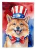 Finnish Spitz Patriotic American Garden Flag Mailbox Flag Decorative Yard Flag Banner Outside Patio Artwork Yard Flower Beds, Garden Size, Multicolor
