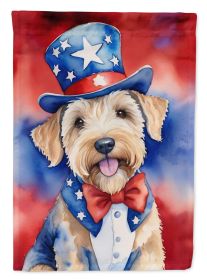 Wheaten Terrier Patriotic American Garden Flag Mailbox Flag Decorative Yard Flag Banner Outside Patio Artwork Yard Flower Beds, Garden Size