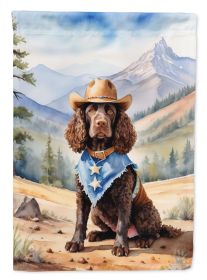 American Water Spaniel Cowboy Welcome Garden Flag Mailbox Flag Decorative Yard Flag Banner Outside Patio Artwork Yard Flower Beds, Garden Size