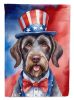 German Wirehaired Pointer Patriotic American Garden Flag Mailbox Flag Decorative Yard Flag Banner Outside Patio Artwork Yard Flower Beds, Garden Size