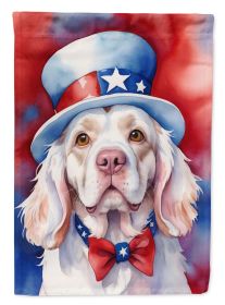 Clumber Spaniel Patriotic American Garden Flag Mailbox Flag Decorative Yard Flag Banner Outside Patio Artwork Yard Flower Beds, Garden Size