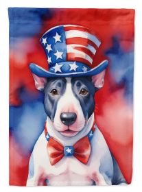 English Bull Terrier Patriotic American Garden Flag Mailbox Flag Decorative Yard Flag Banner Outside Patio Artwork Yard Flower Beds, Garden Size