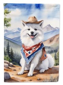 American Eskimo Cowboy Welcome Garden Flag Mailbox Flag Decorative Yard Flag Banner Outside Patio Artwork Yard Flower Beds, Garden Size, Multicolor