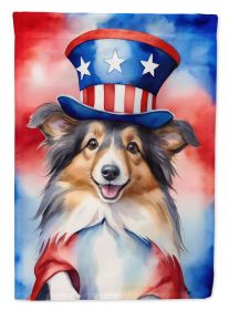 Sheltie Patriotic American Garden Flag Mailbox Flag Decorative Yard Flag Banner Outside Patio Artwork Yard Flower Beds, Garden Size, Multicolor