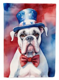 White Boxer Patriotic American Garden Flag Mailbox Flag Decorative Yard Flag Banner Outside Patio Artwork Yard Flower Beds, Garden Size, Multicolor