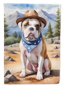 American Bulldog Cowboy Welcome Garden Flag Mailbox Flag Decorative Yard Flag Banner Outside Patio Artwork Yard Flower Beds, Garden Size, Multicolor