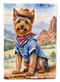 Australian Terrier Cowboy Welcome Garden Flag Mailbox Flag Decorative Yard Flag Banner Outside Patio Artwork Yard Flower Beds, Garden Size, Multicolor