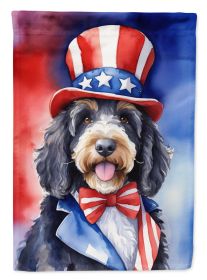 Bernedoodle Patriotic American Garden Flag Mailbox Flag Decorative Yard Flag Banner Outside Patio Artwork Yard Flower Beds, Garden Size, Multicolor