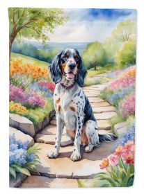 English Setter Spring Path Garden Flag Mailbox Flag Decorative Yard Flag Banner Outside Patio Artwork Yard Flower Beds, Garden Size, Multicolor