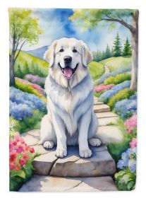 Great Pyrenees Spring Path Garden Flag Mailbox Flag Decorative Yard Flag Banner Outside Patio Artwork Yard Flower Beds, Garden Size, Multicolor