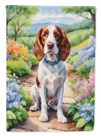 Welsh Springer Spaniel Spring Path Garden Flag Mailbox Flag Decorative Yard Flag Banner Outside Patio Artwork Yard Flower Beds, Garden Size