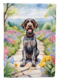 German Wirehaired Pointer Spring Path Garden Flag Mailbox Flag Decorative Yard Flag Banner Outside Patio Artwork Yard Flower Beds, Garden Size