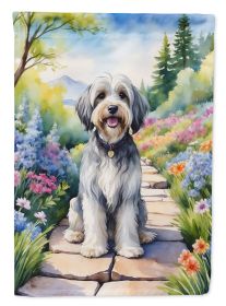 Tibetan Terrier Spring Path Garden Flag Mailbox Flag Decorative Yard Flag Banner Outside Patio Artwork Yard Flower Beds, Garden Size, Multicolor
