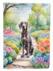 Weimaraner Spring Path Garden Flag Mailbox Flag Decorative Yard Flag Banner Outside Patio Artwork Yard Flower Beds, Garden Size, Multicolor