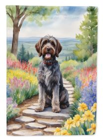 Wirehaired Pointing Griffon Spring Path Garden Flag Mailbox Flag Decorative Yard Flag Banner Outside Patio Artwork Yard Flower Beds, Garden Size