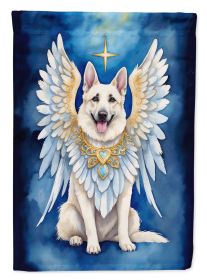 White German Shepherd My Angel Garden Flag Mailbox Flag Decorative Yard Flag Banner Outside Patio Artwork Yard Flower Beds, Garden Size, Multicolor