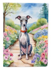 Italian Greyhound Spring Path Garden Flag Mailbox Flag Decorative Yard Flag Banner Outside Patio Artwork Yard Flower Beds, Garden Size, Multicolor
