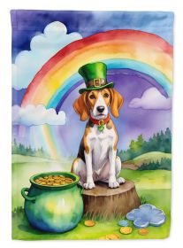 English Foxhound St Patrick's Day Garden Flag Mailbox Flag Decorative Yard Flag Banner Outside Patio Artwork Yard Flower Beds, Garden Size, Multicolor